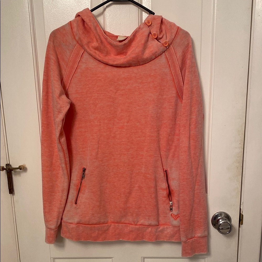 Roxy Orange and Pink Long Sleeve Hoodie
